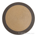 Tapis de tapis rond de jute de jute naturelle tapis